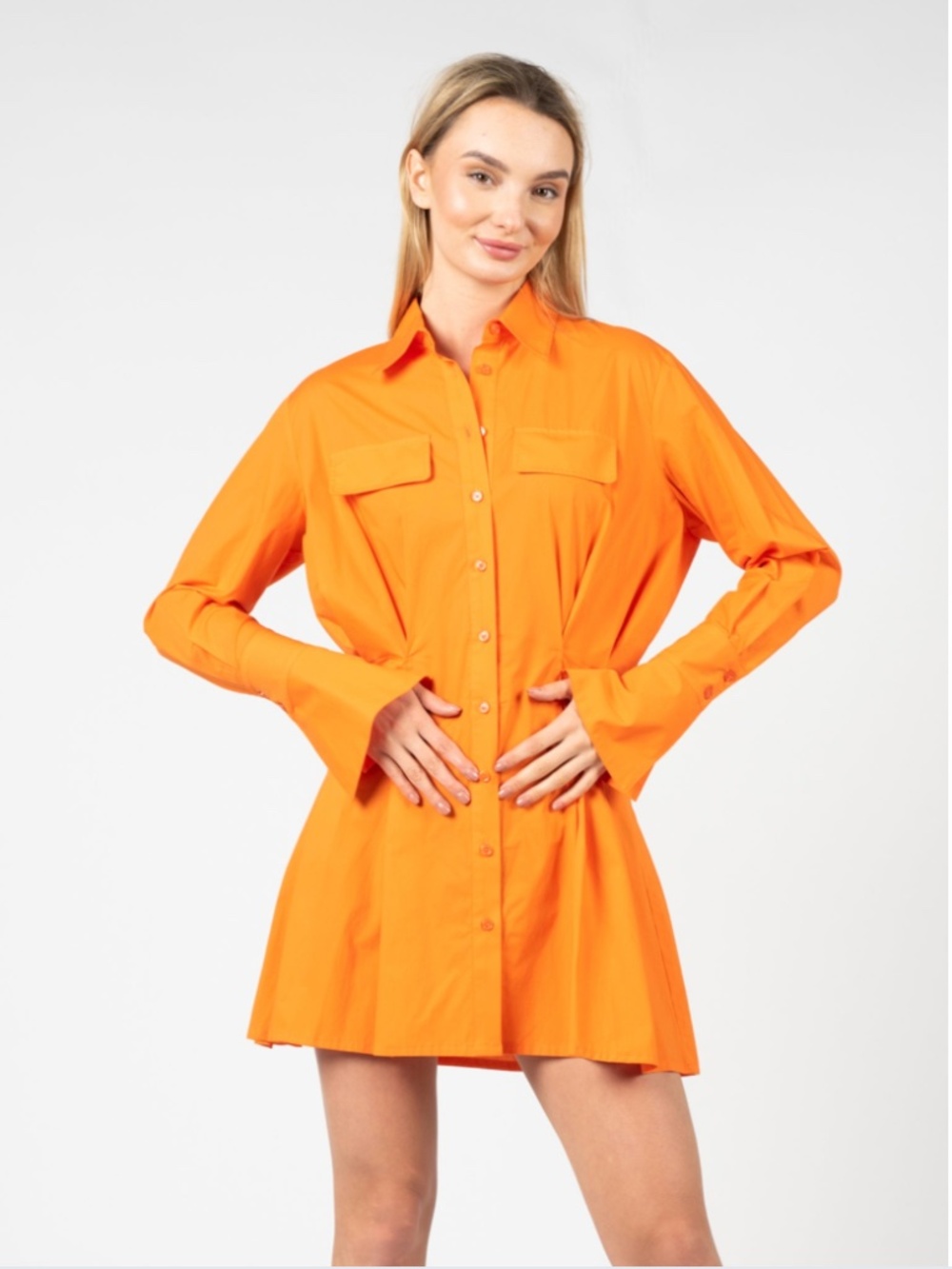 Pinko Austero Shirt Dress in Orange